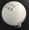 C7 Corvette White Shift Knob w Black Shift Pattern and Corvette Logo